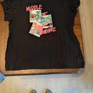 torrid Black Graphic Tee with Pink Text